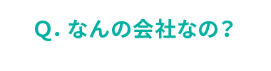 Q. なんの会社なの？